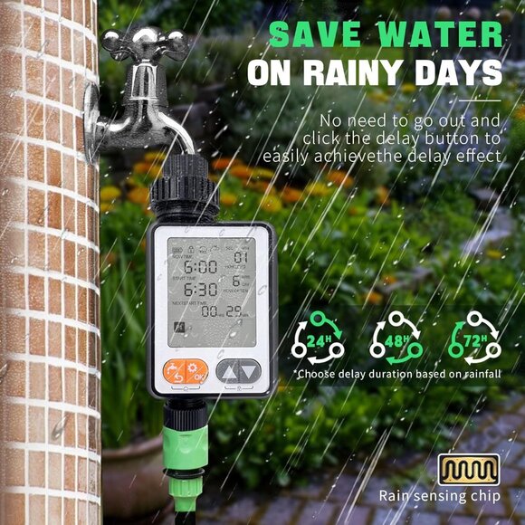 Sprinkler Timer for Garden Hose, 10 Programmable Water Timer with with Auto Rain - Picture 8 of 13